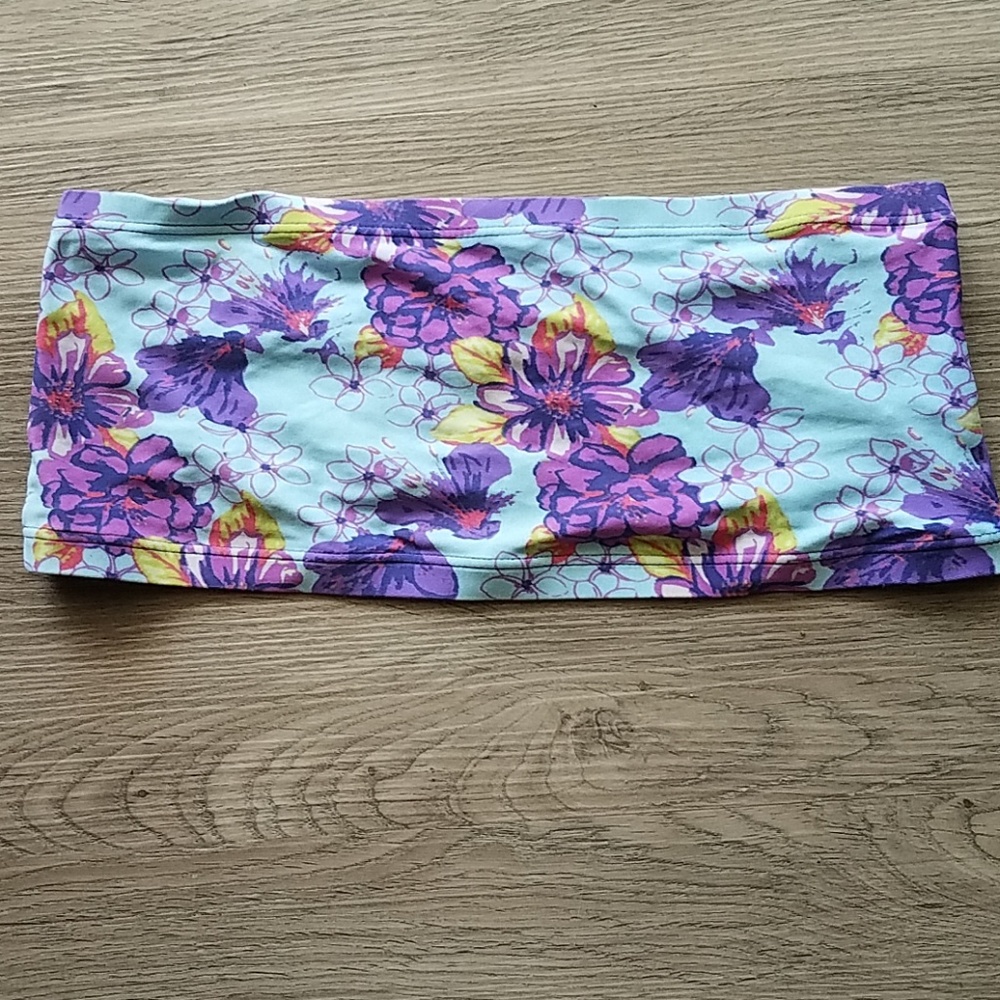 Floral bandeau swim top